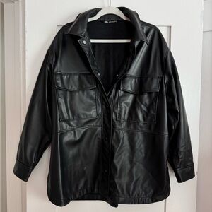 Zara Black faux Leather Jacket
